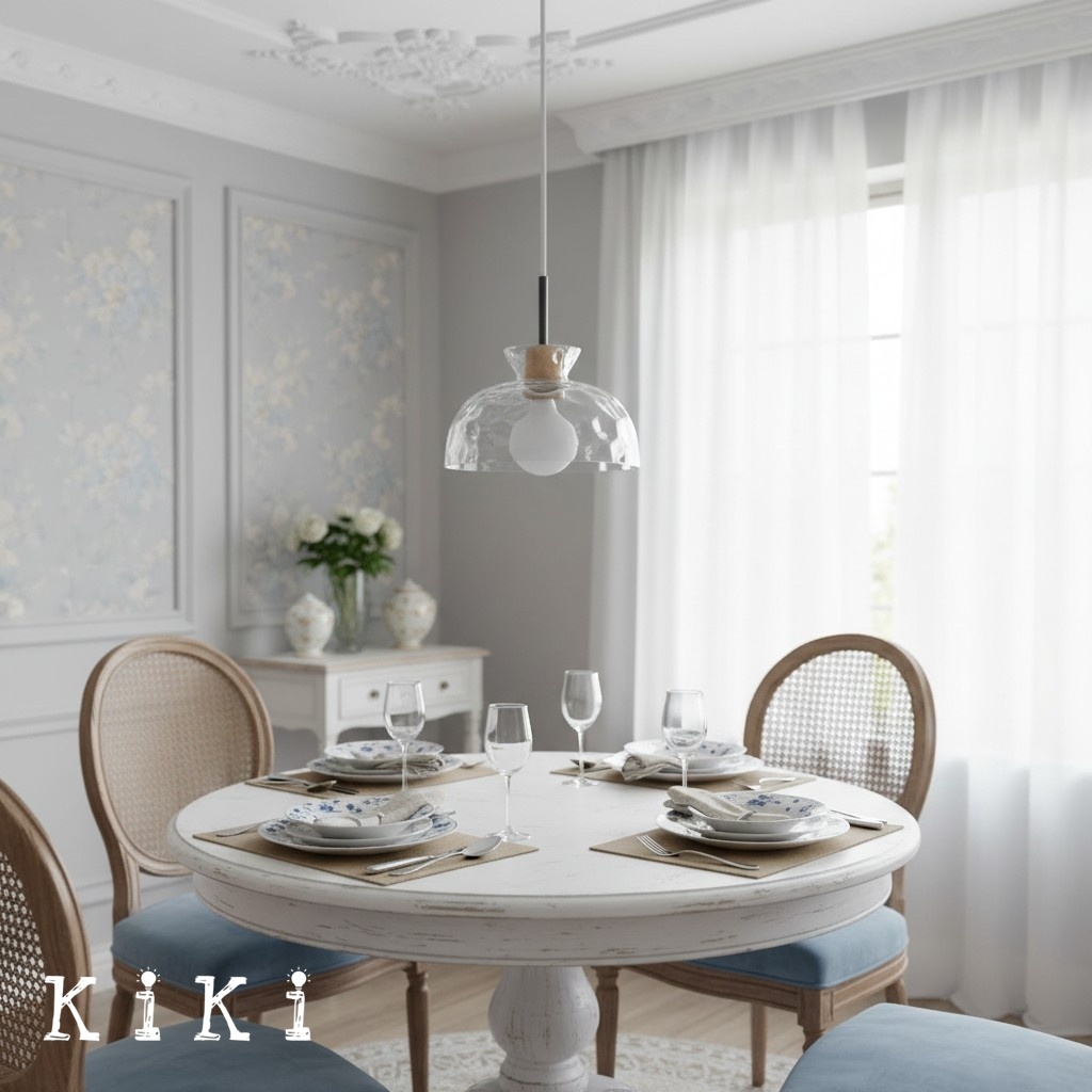 Wavy Glass Pendant Light - Ripple Glass Pendant Light for Dining Room K610