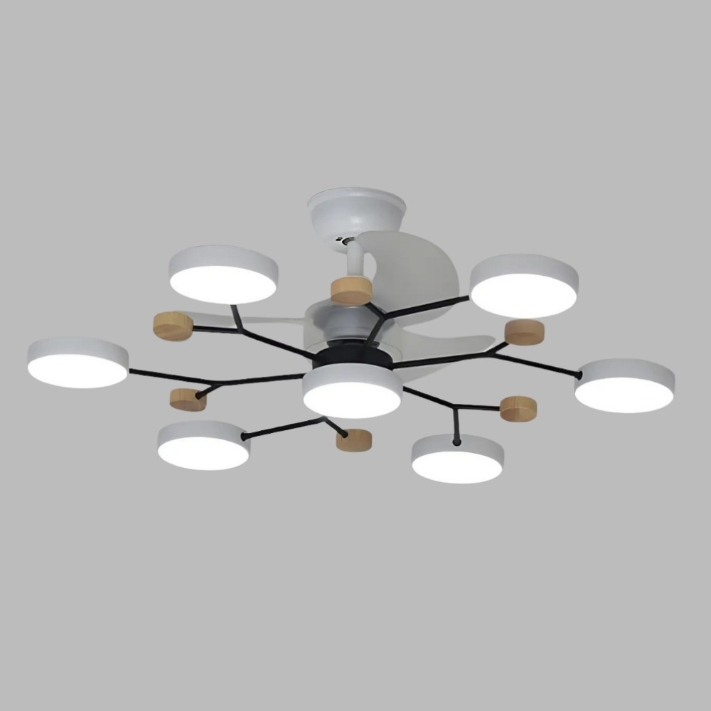 Nordic Branch Quiet Led Ceiling Fan Light K950