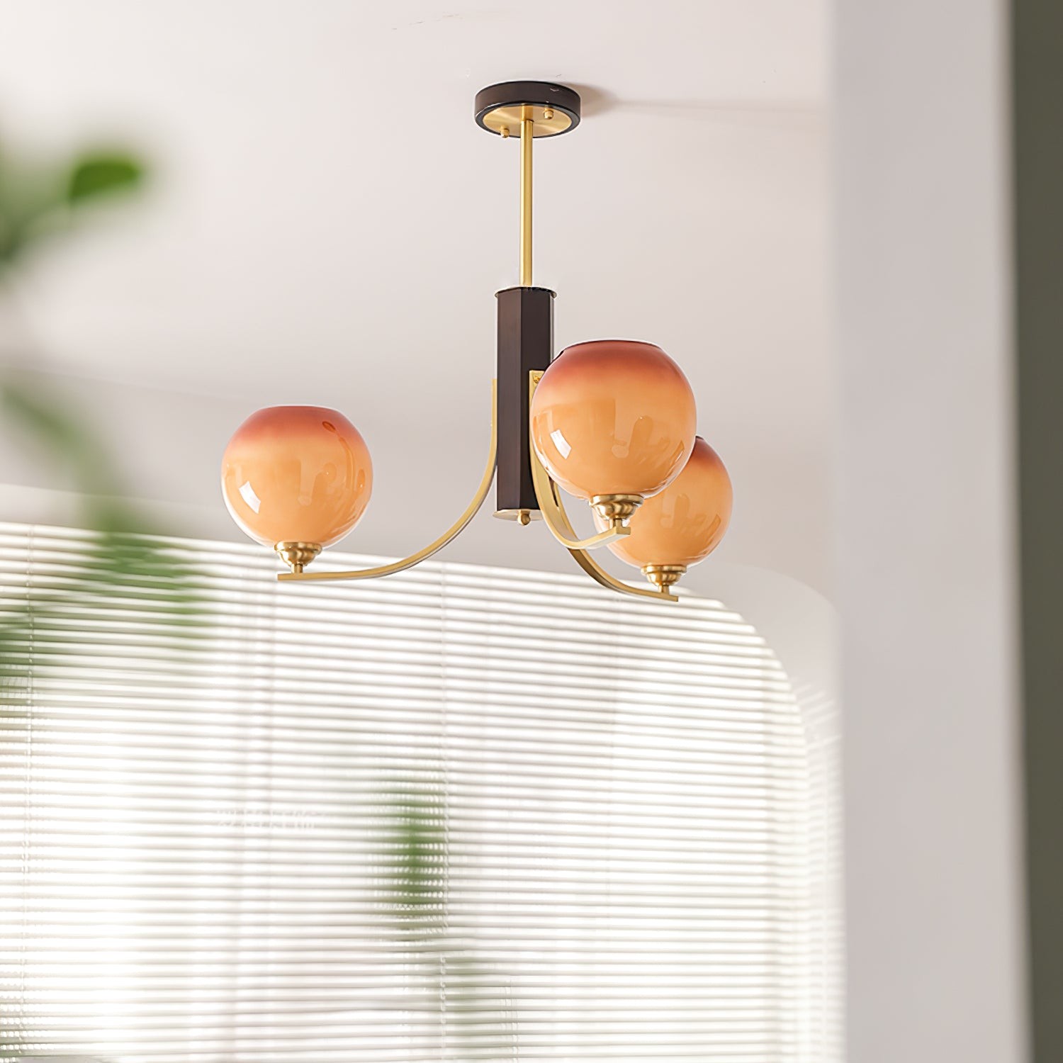 Vintage Caramel Globe Chandelier K751
