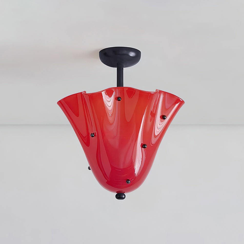 Bellina Glass Flush Mount – Artistic Fazzo Ceiling Lamp for Bedroom or Hallway K1133