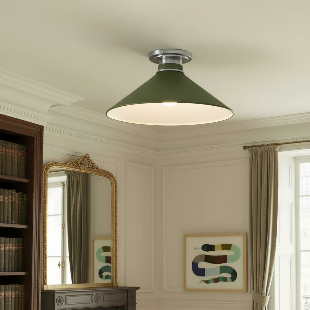 Aurenza Simple Flush Mount – Metal and Glass Ceiling Light for Any Room K1138