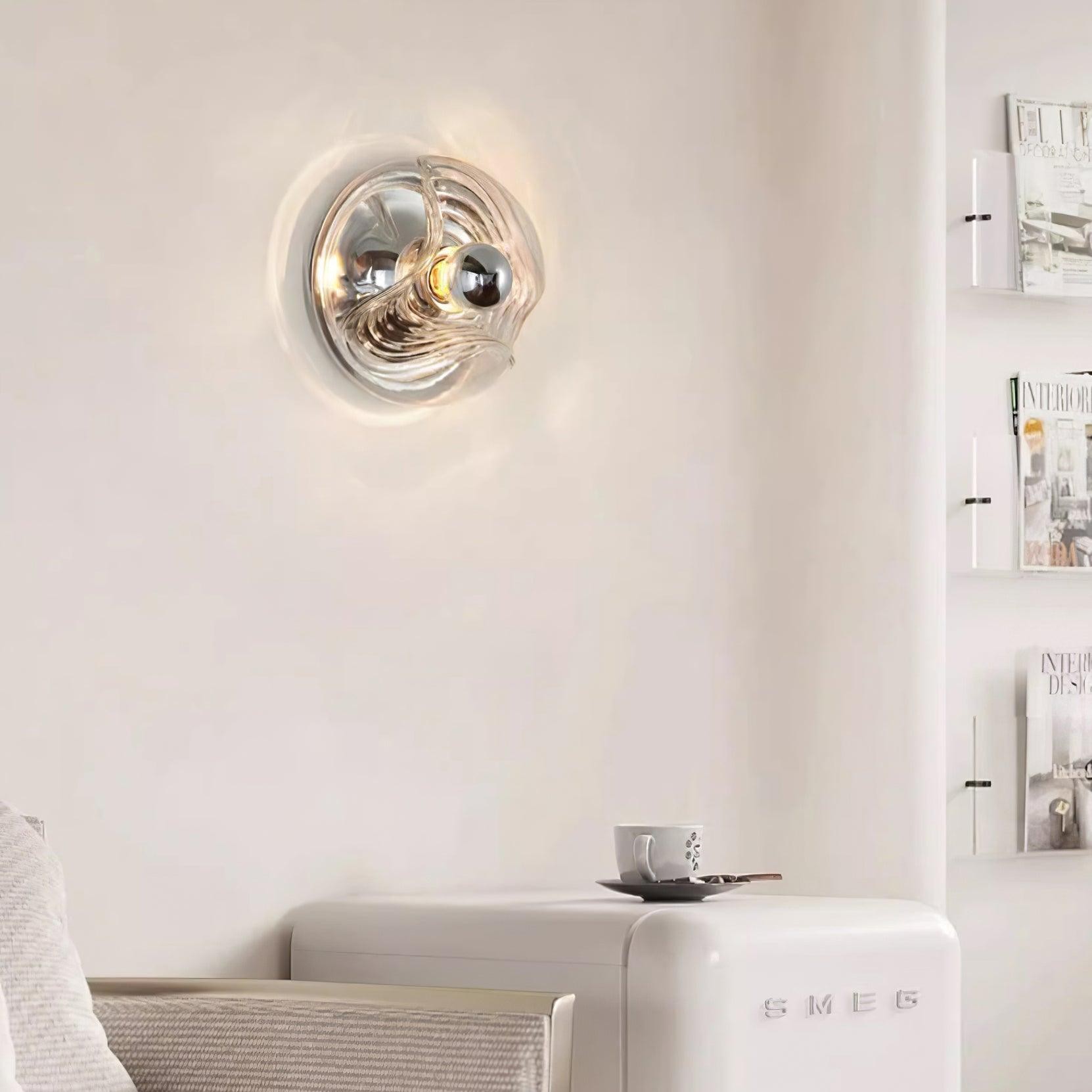 Bauhaus Stripe Glass Irregular Round Wall Light K186