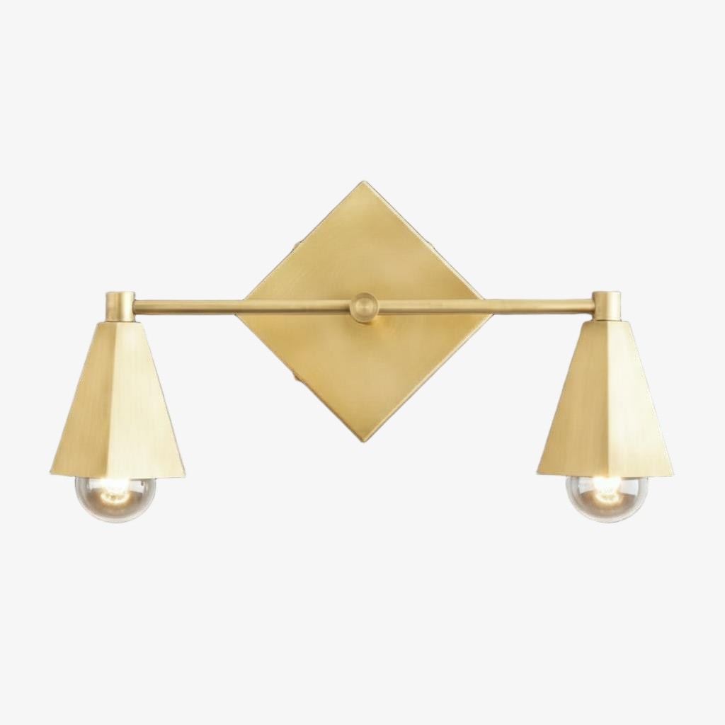 Ornato Luxe Geometric Vanity Light - Solid Brass Art Deco Bathroom Lighting K1491