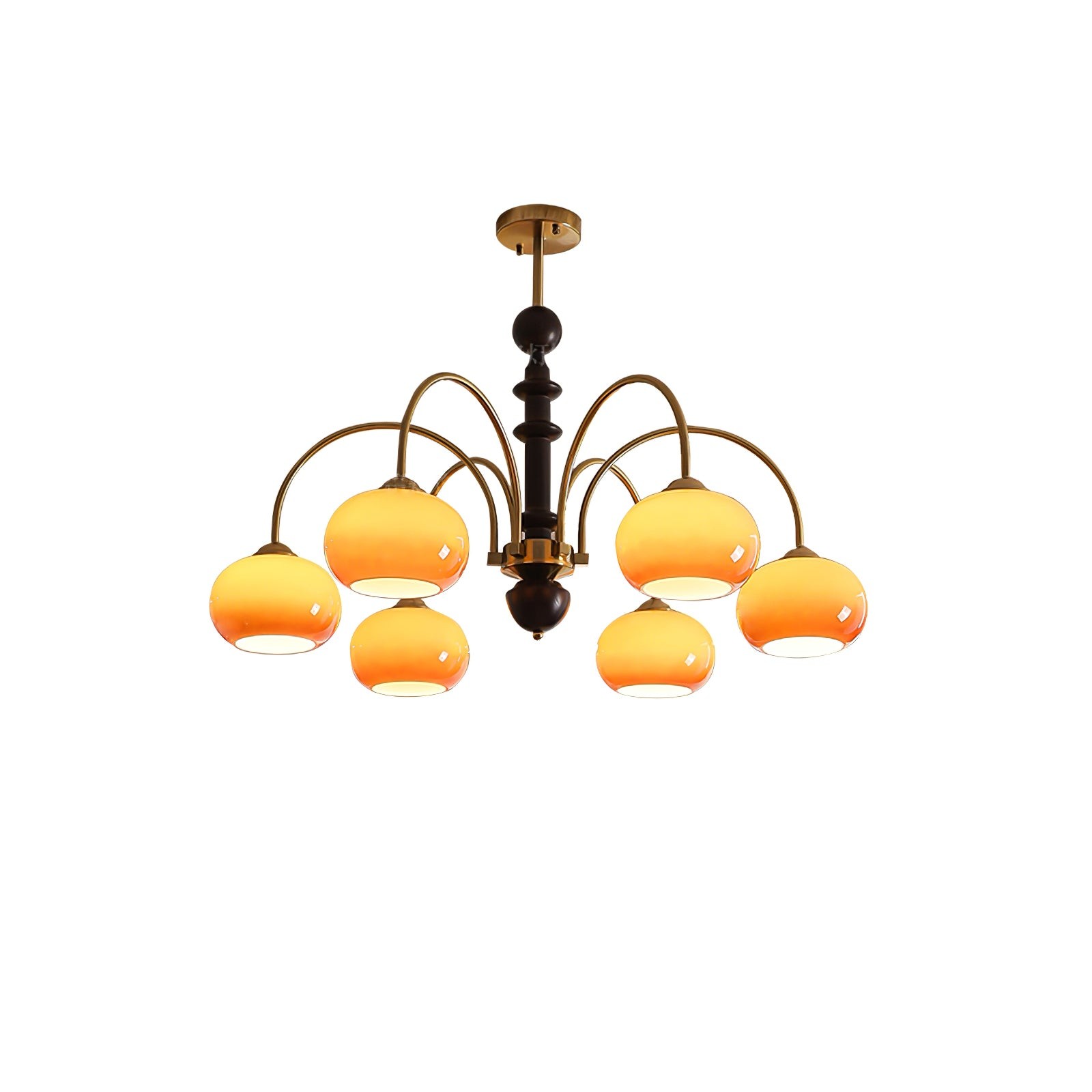 Vintage Bauhaus Persimmon Chandelier K632