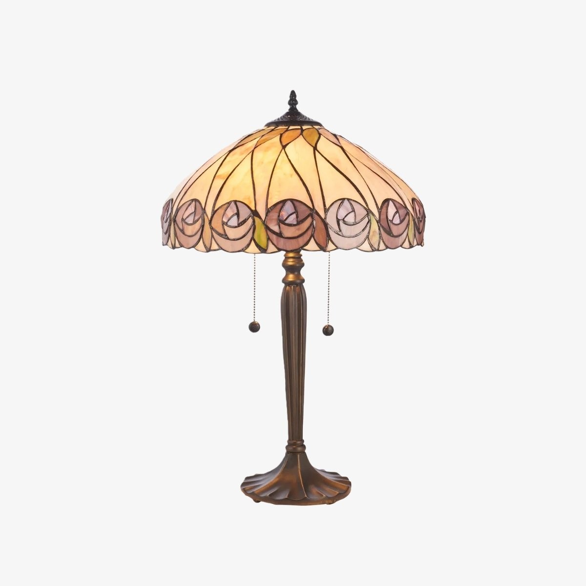 TF Hutchinson Art-Glass Tiffany Style Table Lamp - Handcrafted Design for Home and Office K2012