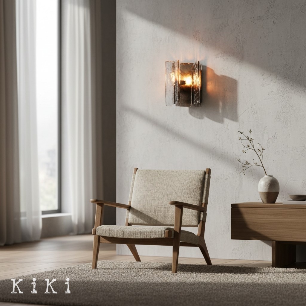 Lumiridge Minimalist Wall Light - Modern Metal Glass Fixture for Living Room K2149