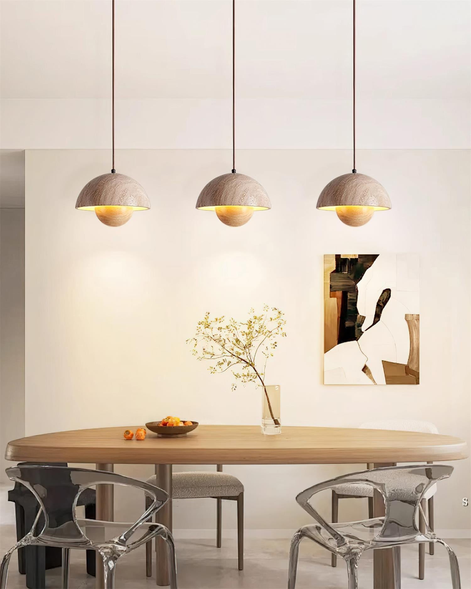 Natural Travertine Flower Bud Design Pendant Lamp K884