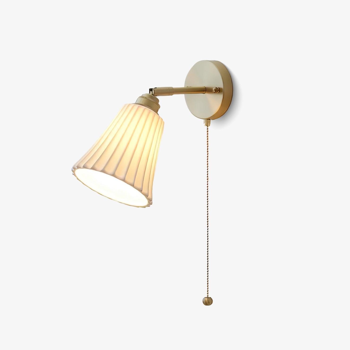 Modern Pull Cord Metal Ceramics Indoor Wall Lamp for Bedroom K730