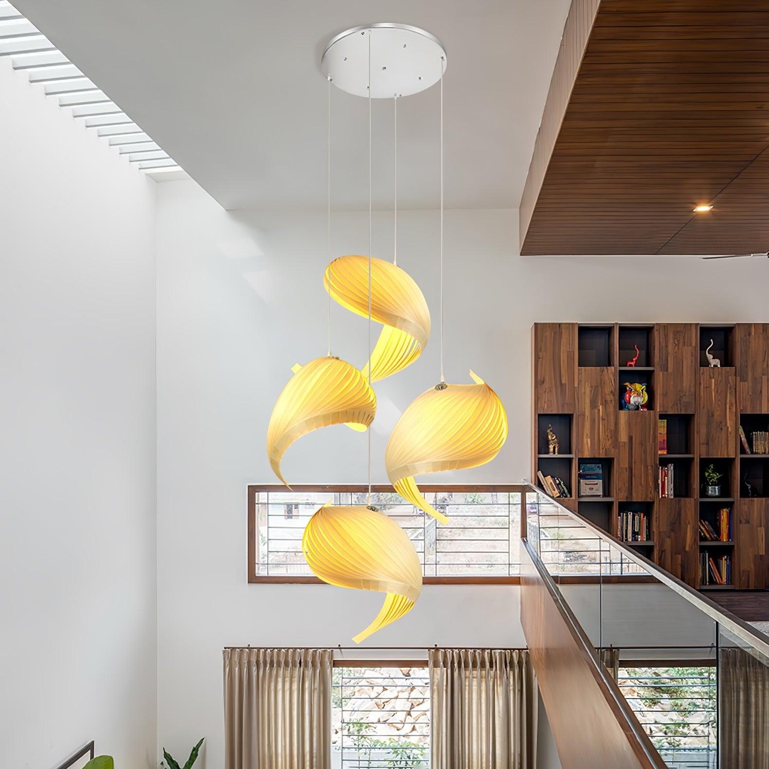 Nautilus Wing Wood Veneer Pendant Light