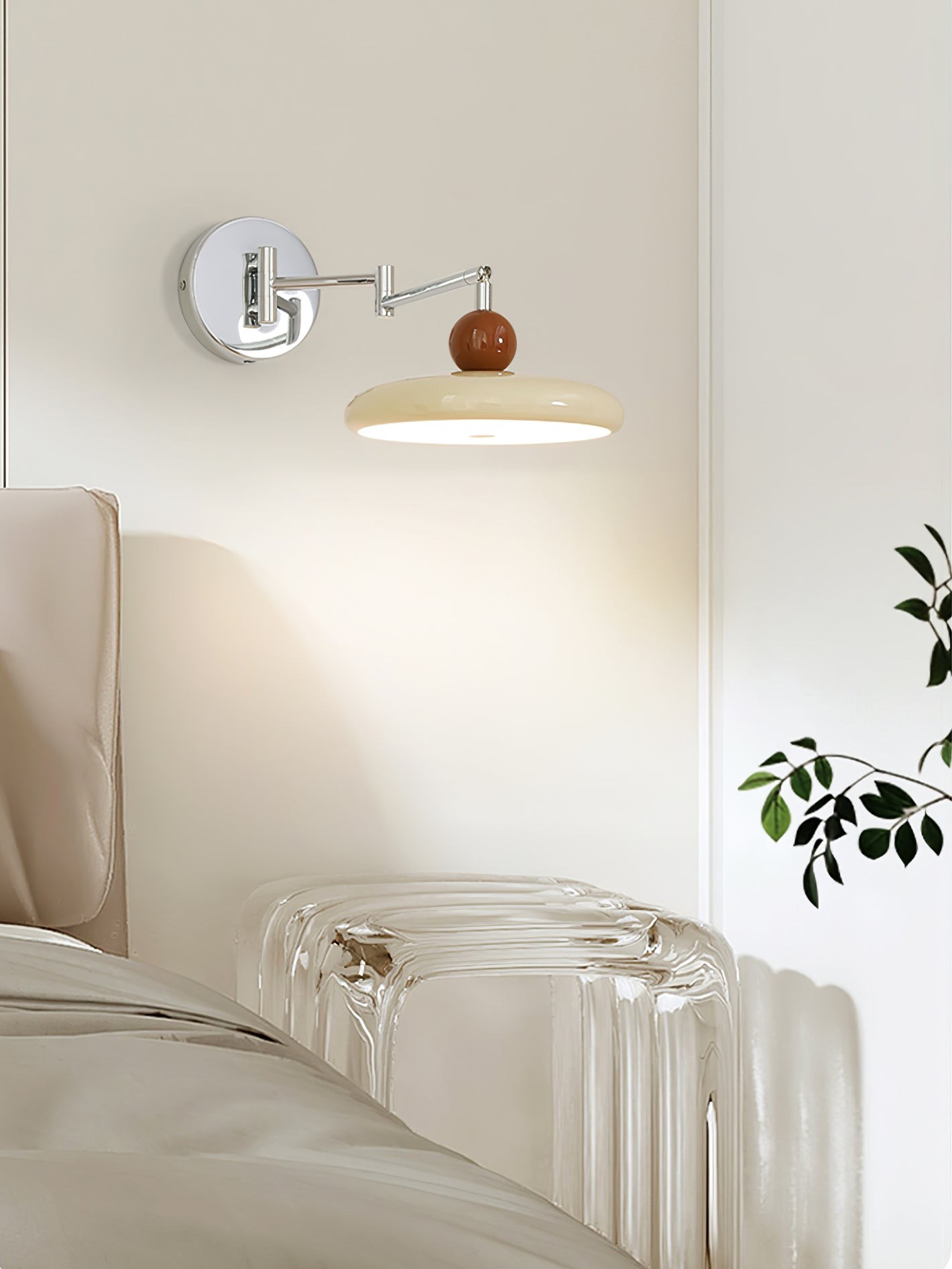 Minimalist French Creative Cream Style Rotatable Swing Arm Wall Lamp K463