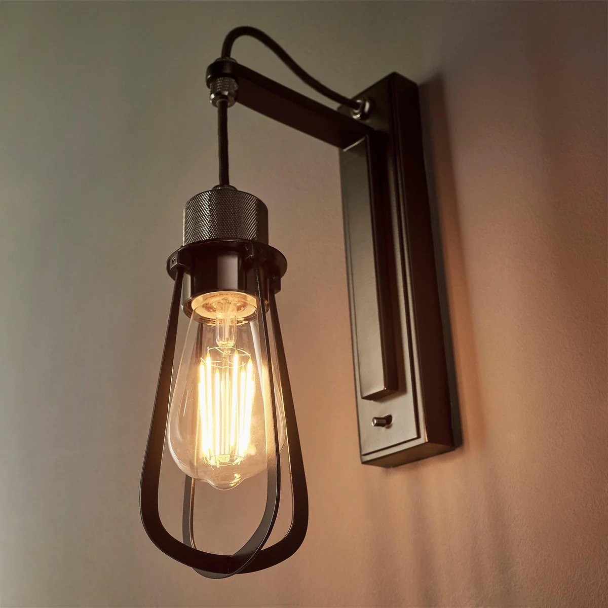 Readium Industrial Metal Wall Sconce - Modern Toggle Switch for Living Room K1855