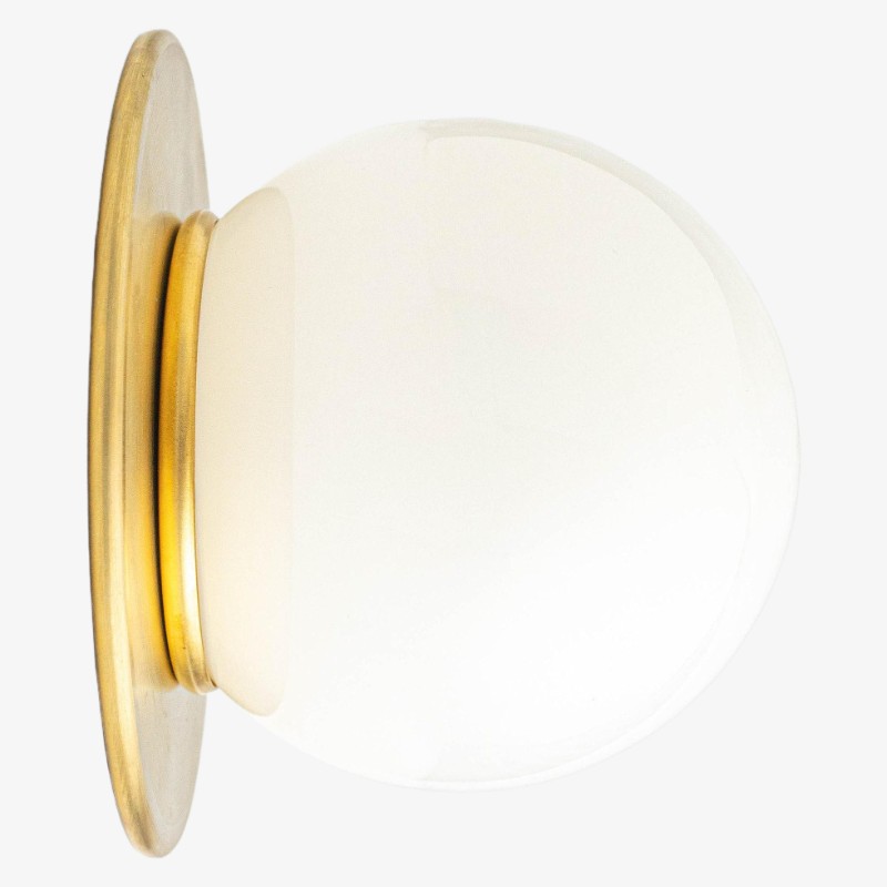 Glorica Glass Solid Brass Vanity Sconce - Compact Flush Mount Globe Light K1511