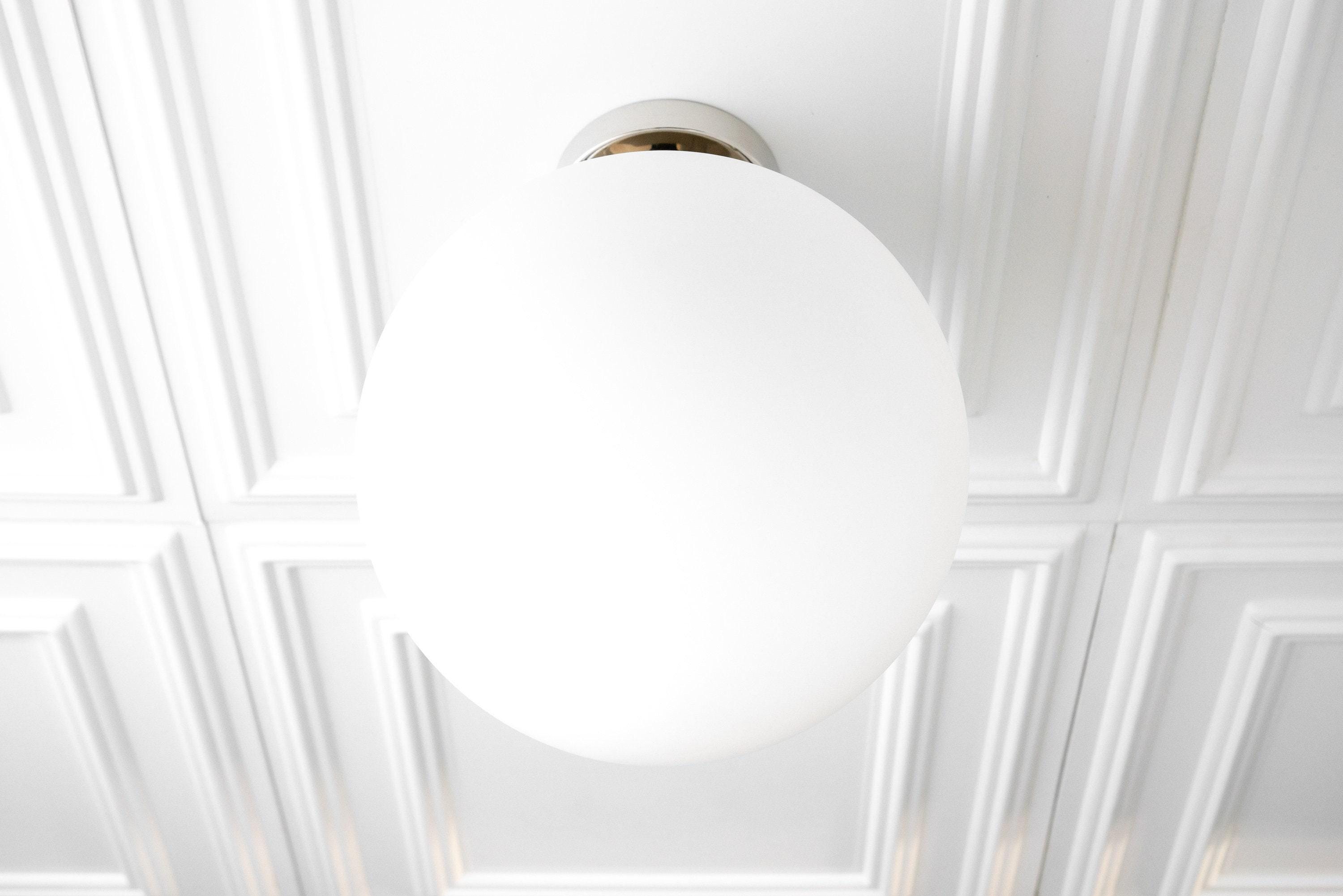 Glorica Glass 12 Inch Globe Ceiling Light - Frosted Glass Art Deco Pendant And Flush Mount K1507