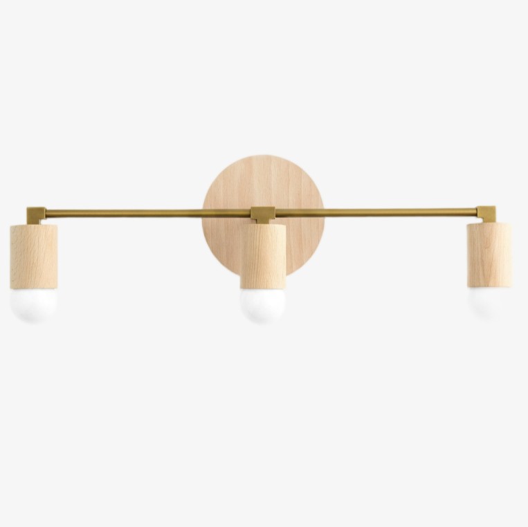 Mobilux Line Wood and Vanity Light - Bohemian Bathroom Lighting Fixture K1490