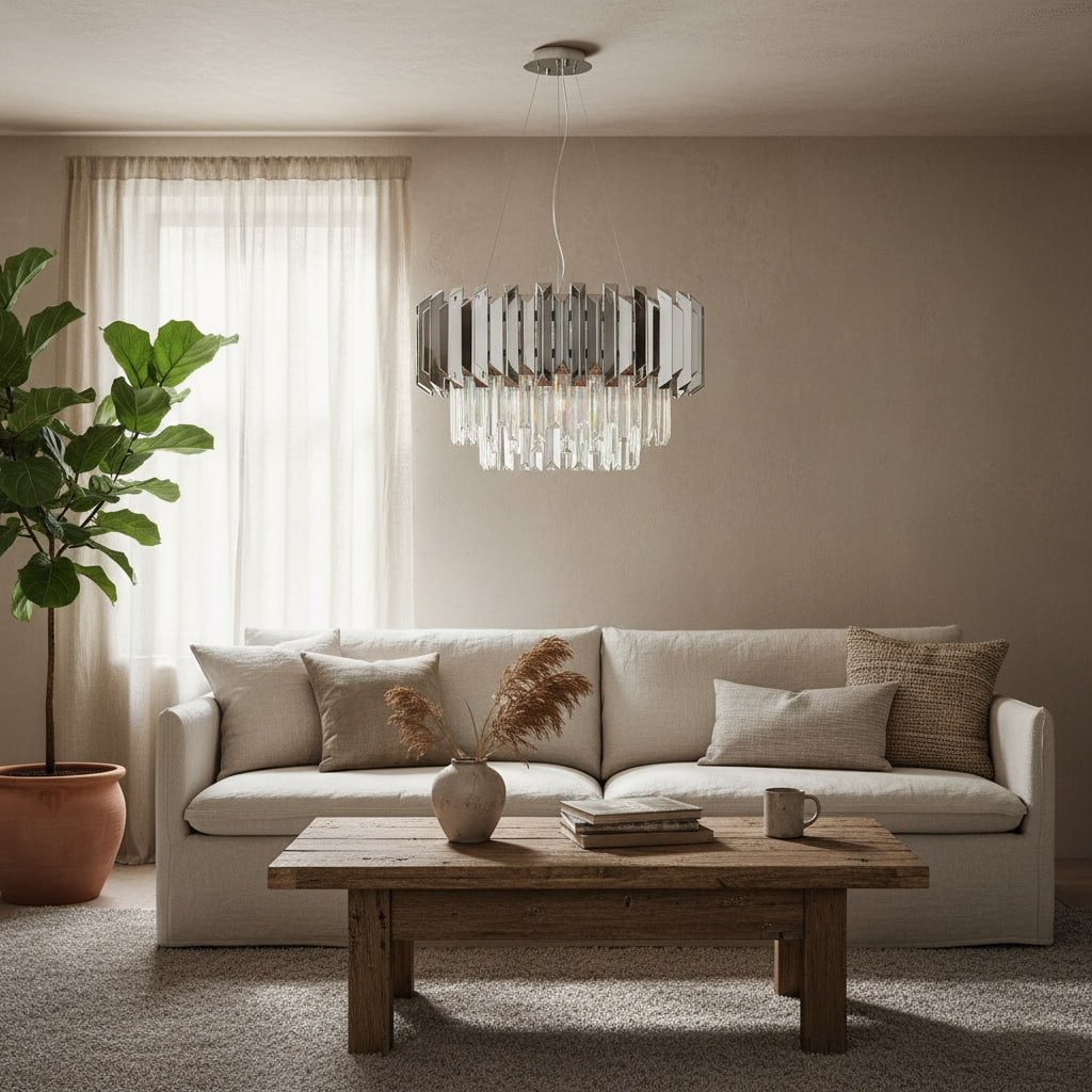 Virelia Contemporary Crystal Pendant Light - Layered Crystal Shade Chandelier K1802