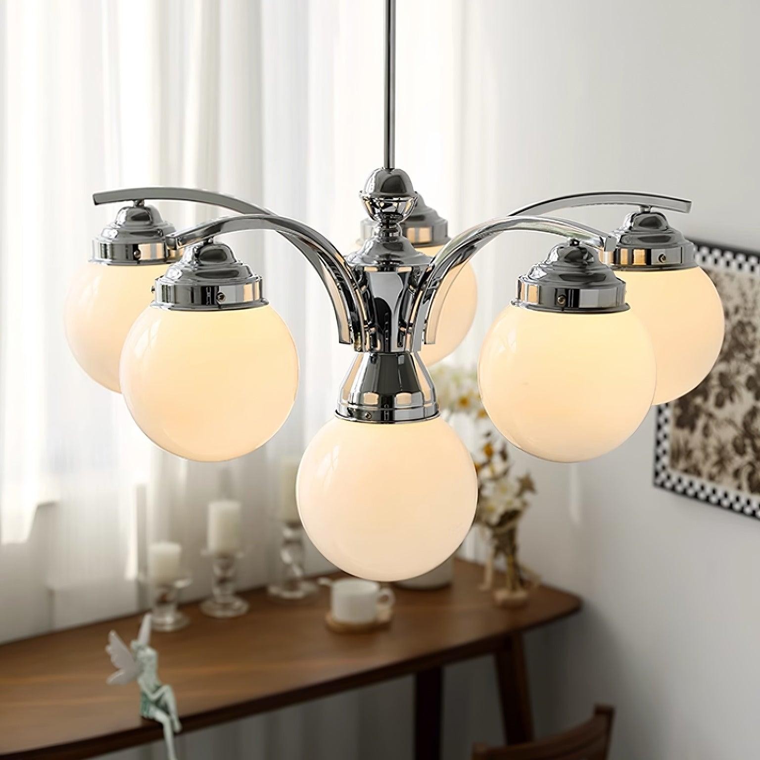 French Elegant Glass Orb Chandelier K596