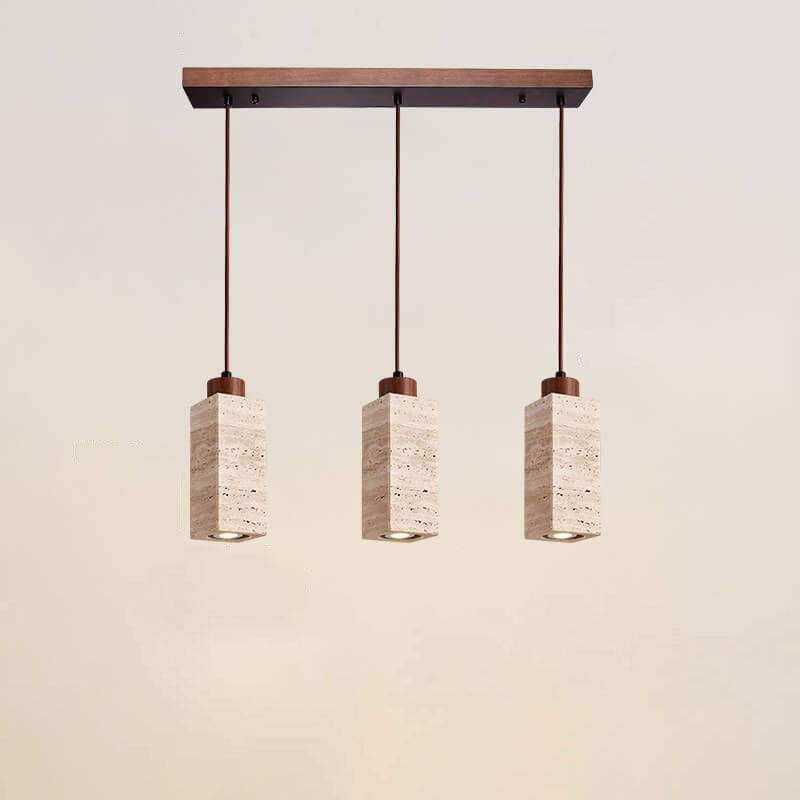 Wabi Sabi Solid Wood Stone Pendant Light K845