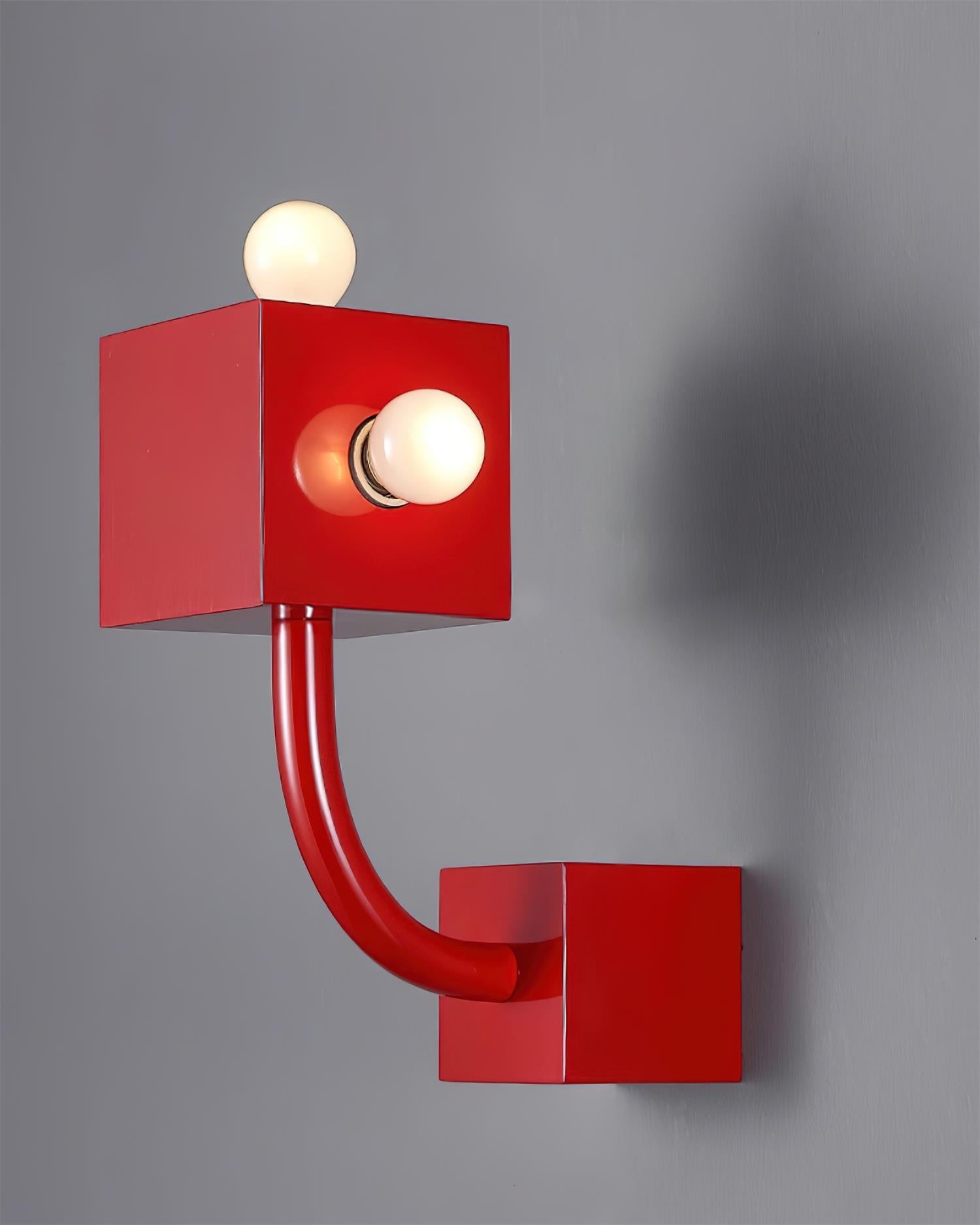 Red Cube Metal Wall Lamp K616