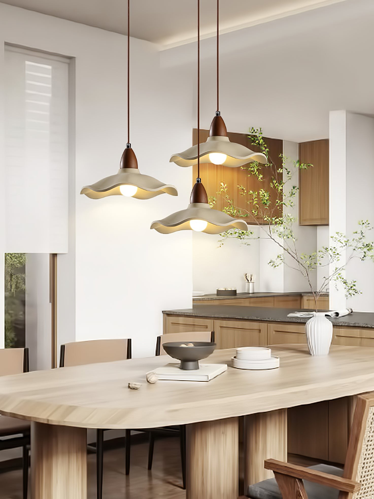 Japanese Wabi-Sabi Style Cement Wave Pendant Lamp K309