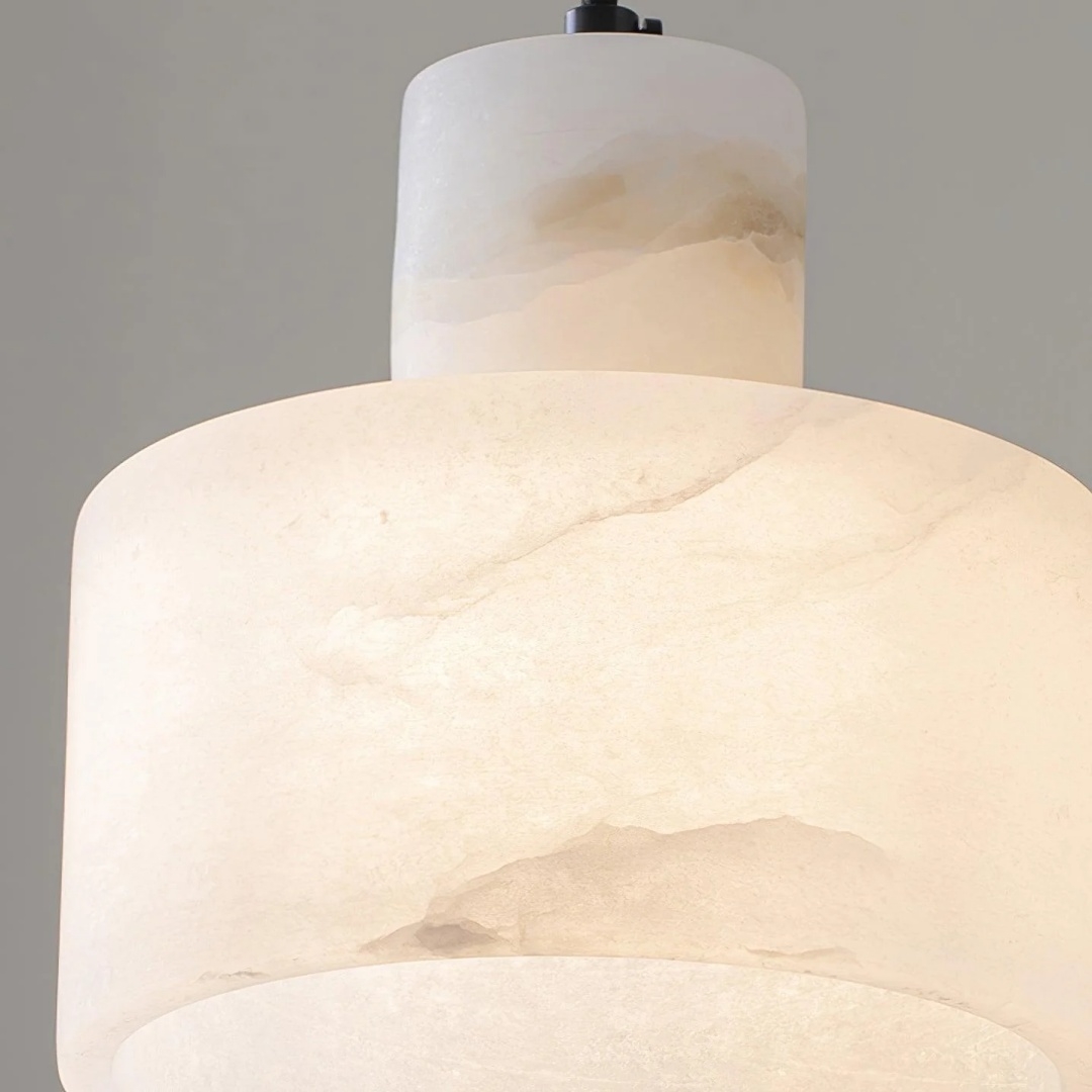 Cylorion Alabaster Pendant Lamp - Modern Minimalist Hanging Light for Dining Room K2328