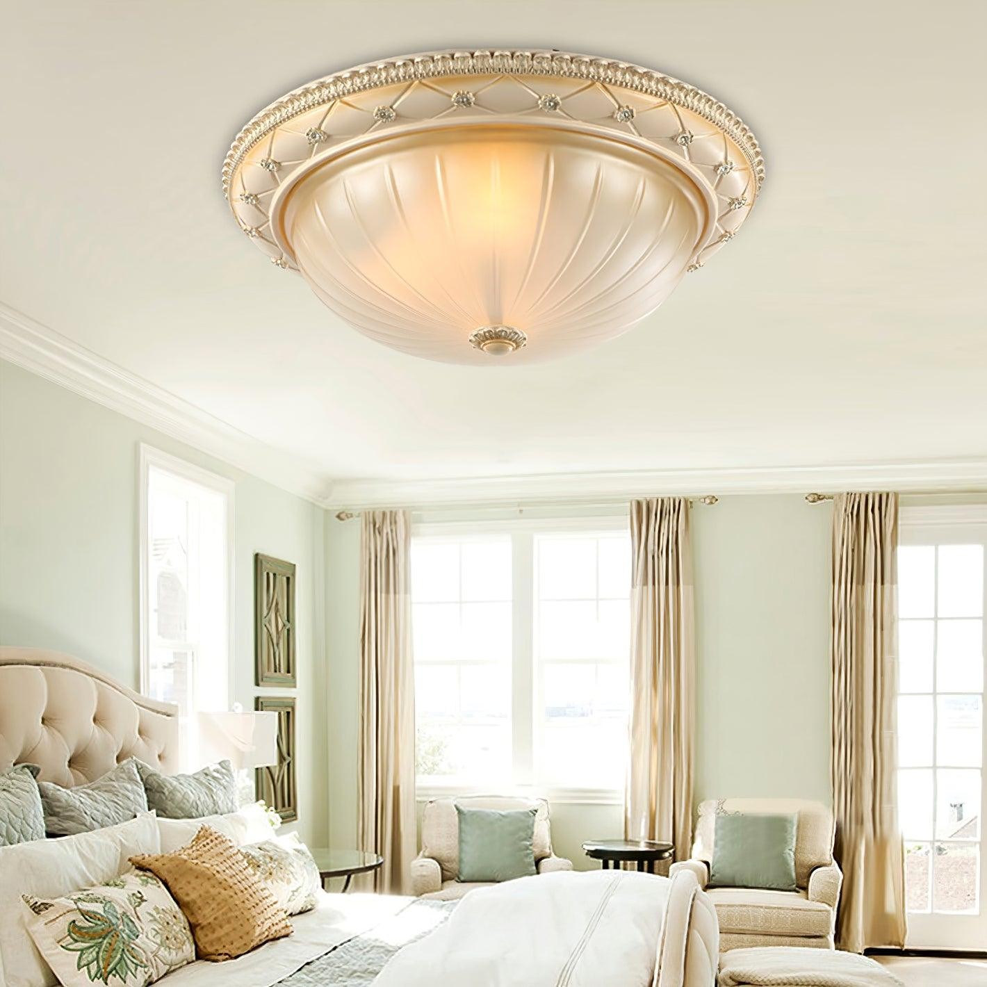 European Vintage Style Resin Ceiling Light for Bedroom K371
