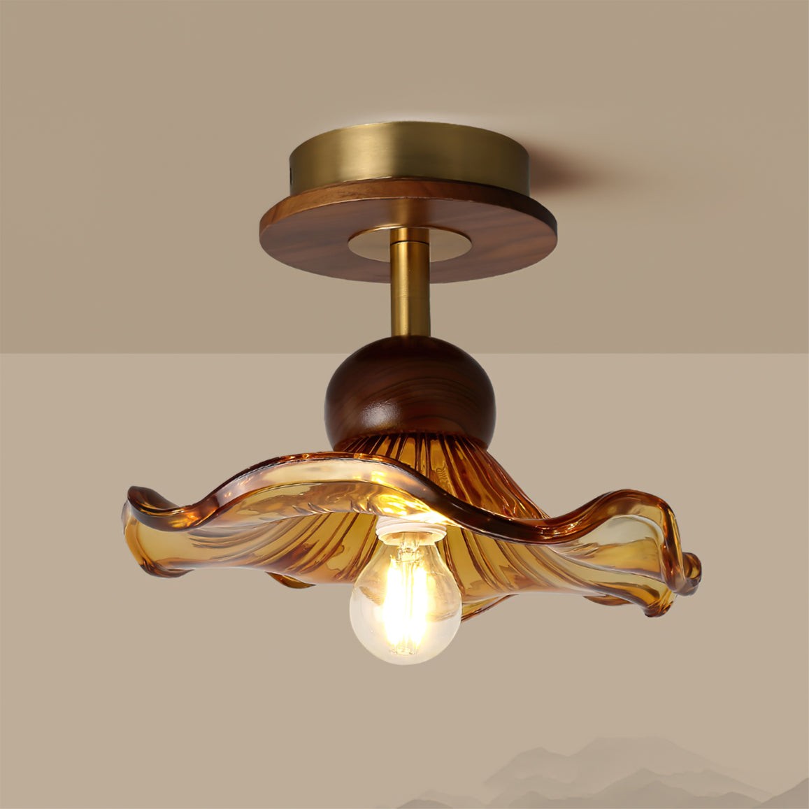 Kapok Wood Ceiling Light K1038