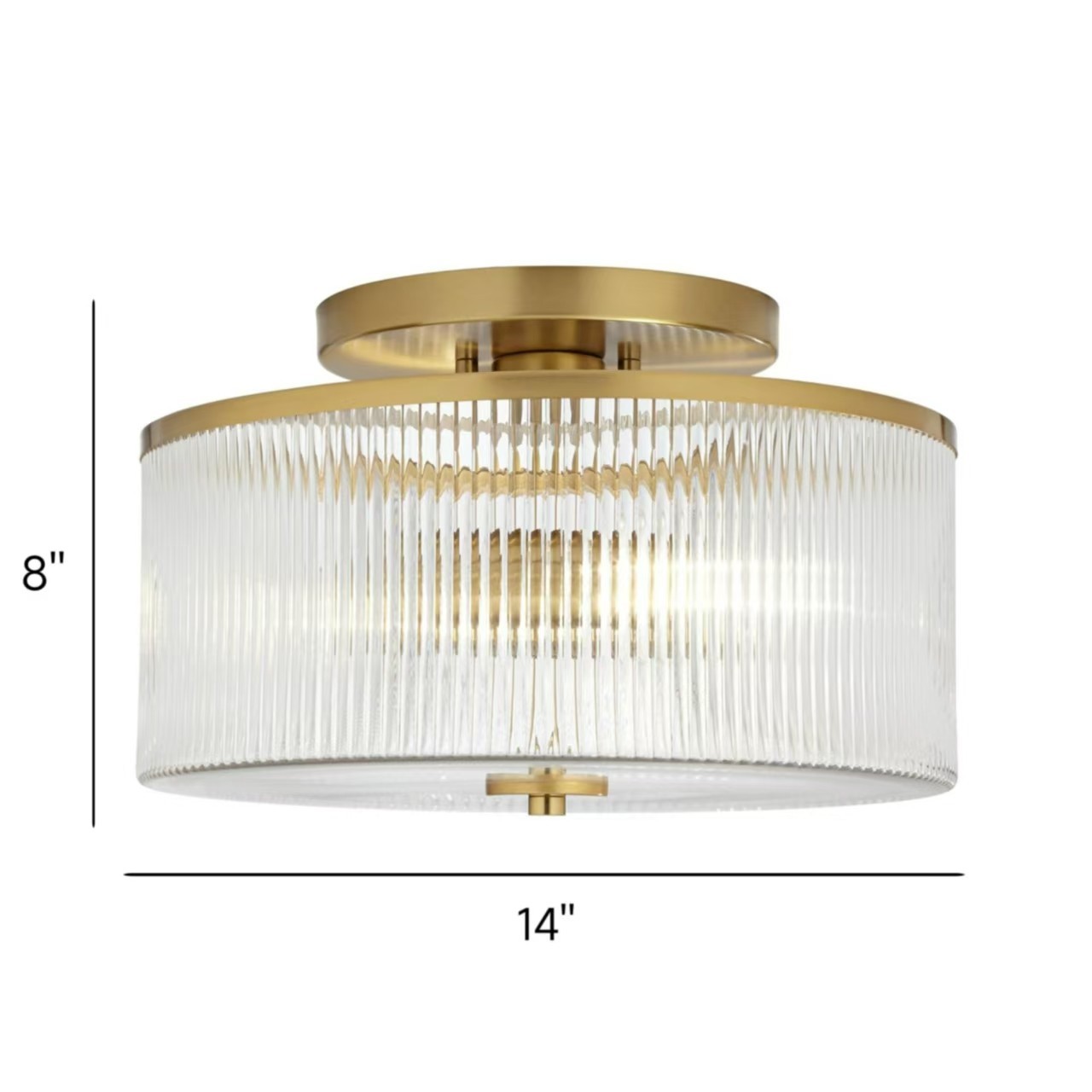 Claude Farmhouse Striped Glass Drum Ceiling Light K919