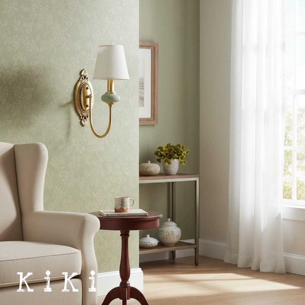 Rowanea Retro Fabric Wall Lamp - Elegant Fixture for Bedroom and Hallway K2214