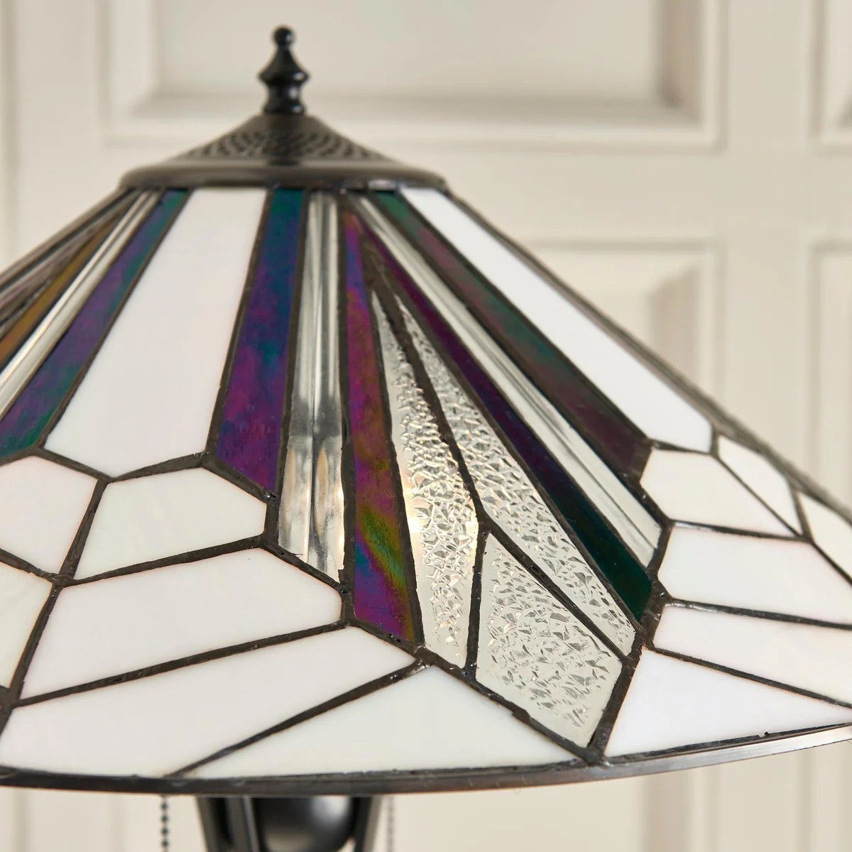 TF Astoria Art Deco Stained Glass Floor Lamp - Geometric Design Standing Light K1996