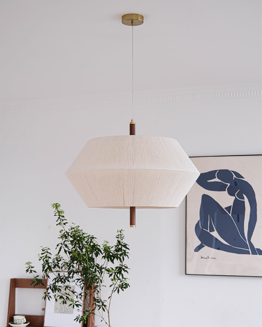 Japanese Wabi-Sabi Style Woven Fabric Pendant Lamp K709