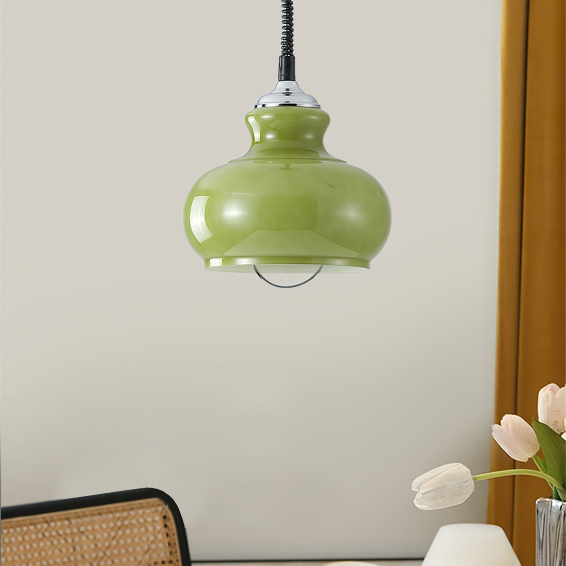 Retro Retractable Bauhaus Glass Pendant Light K198