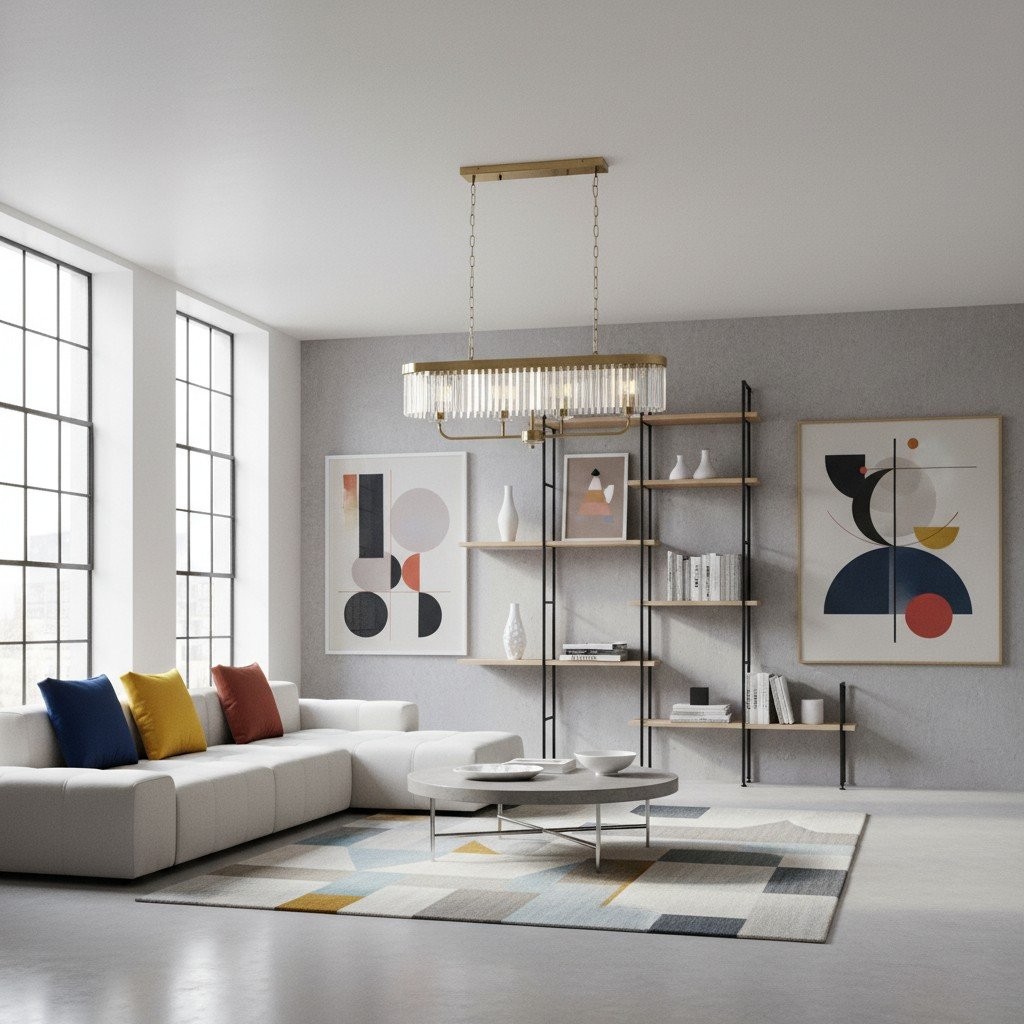 Beveline 4-Light Linear Ceiling Pendant With Cut Faceted Glass - Sleek Metal Frame For Dining K1825