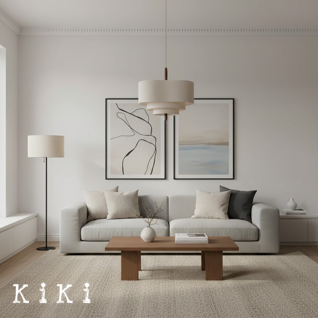 Softlume Nordic Fabric Pendant Light - Modern Classic Lamp for Dining Area and Hallway K477