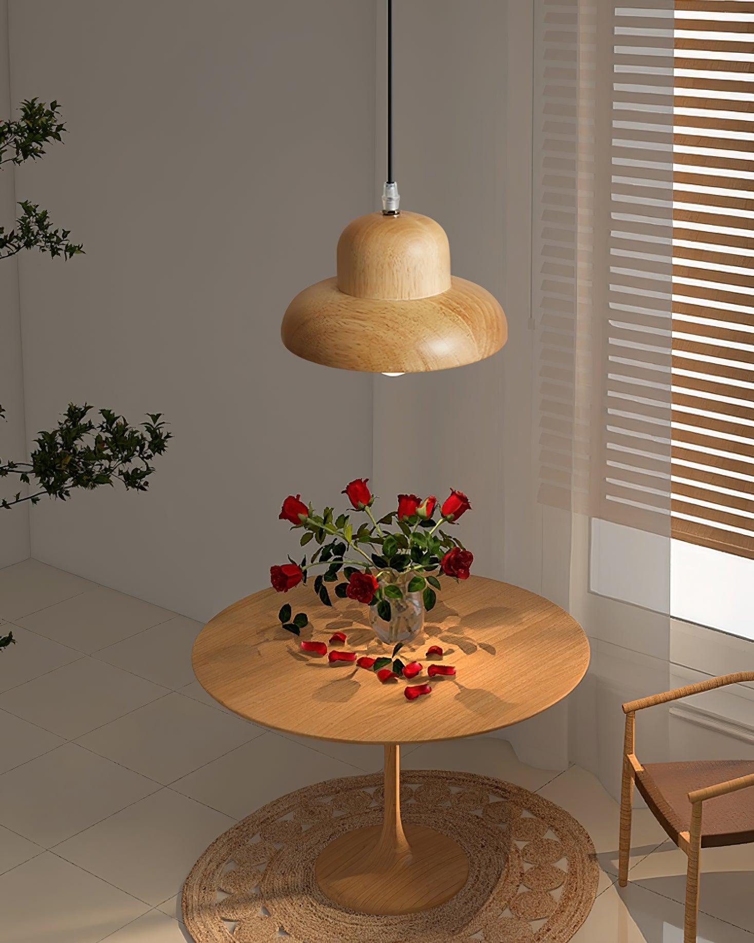 Wood Hat Pendant Lamp K777