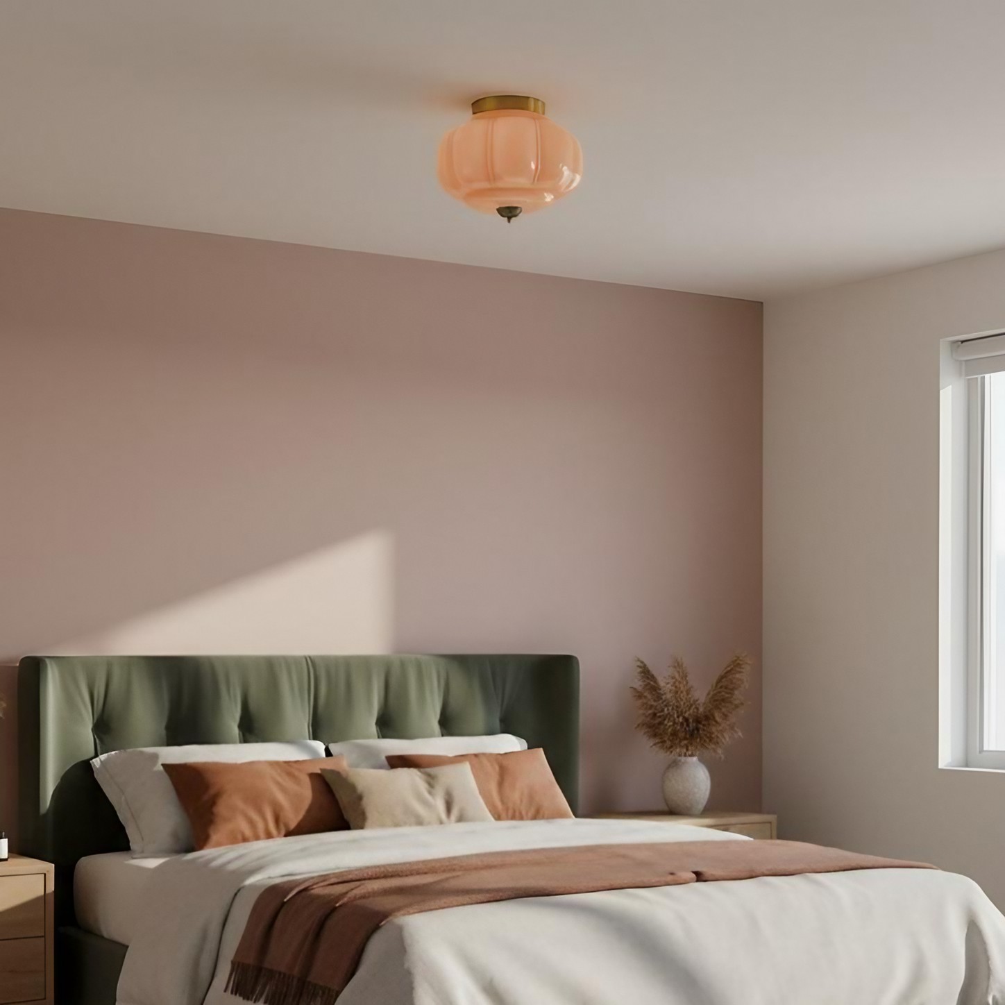 Eloise Retro Milk Glass Semi Flush Mount Ceiling Light K868
