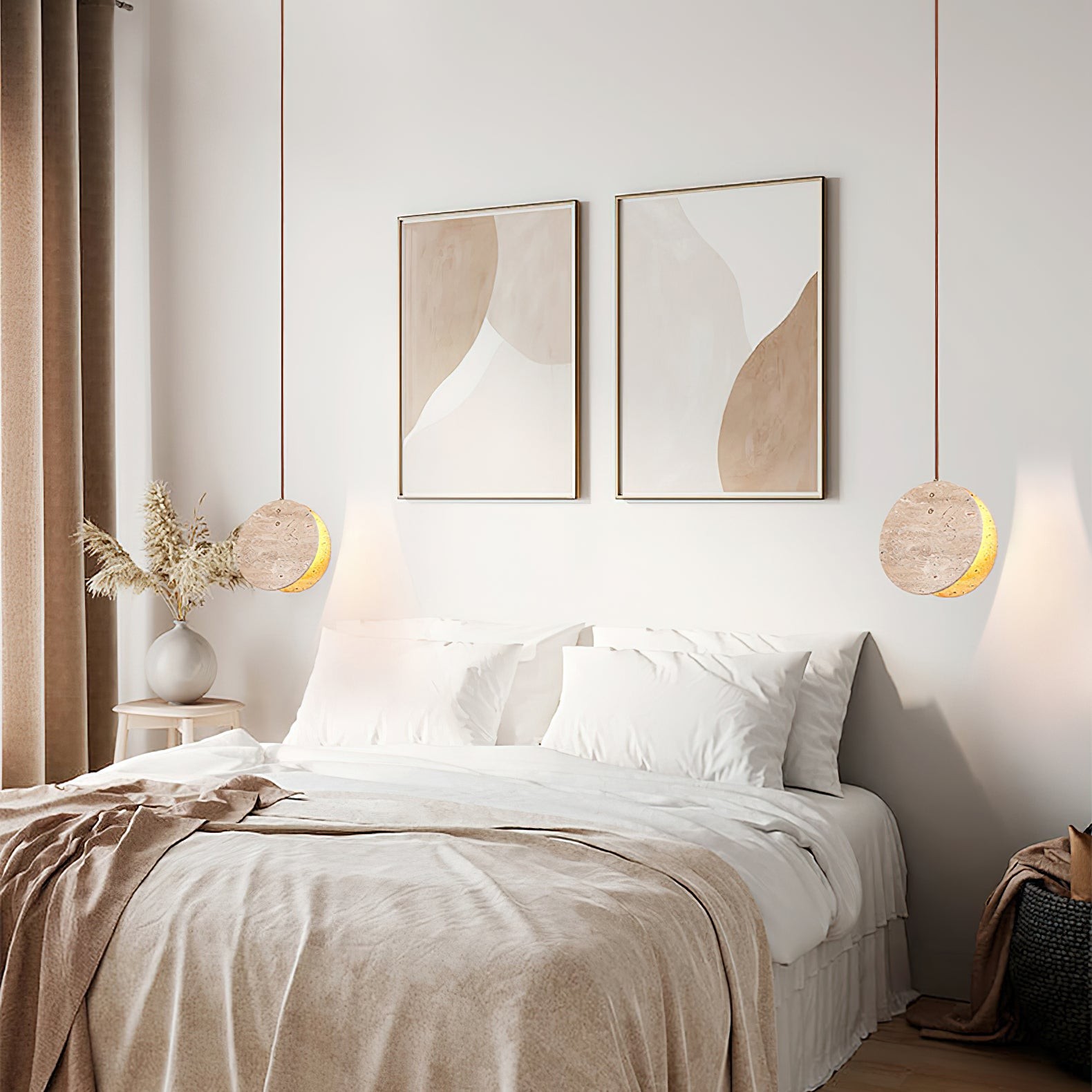 Stone Textured Disc Pendant Light K874