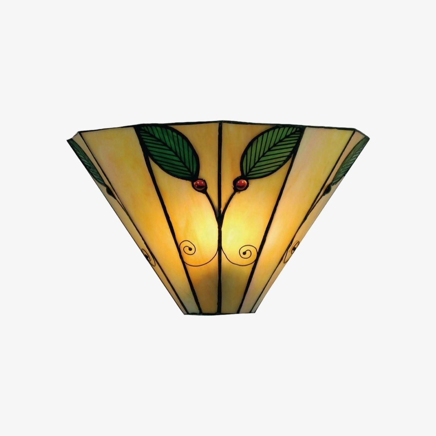 TiffStar Art Nouveau Leaf Motif Tiffany Wall Sconce - Vintage Inspired Accent Lighting K1782