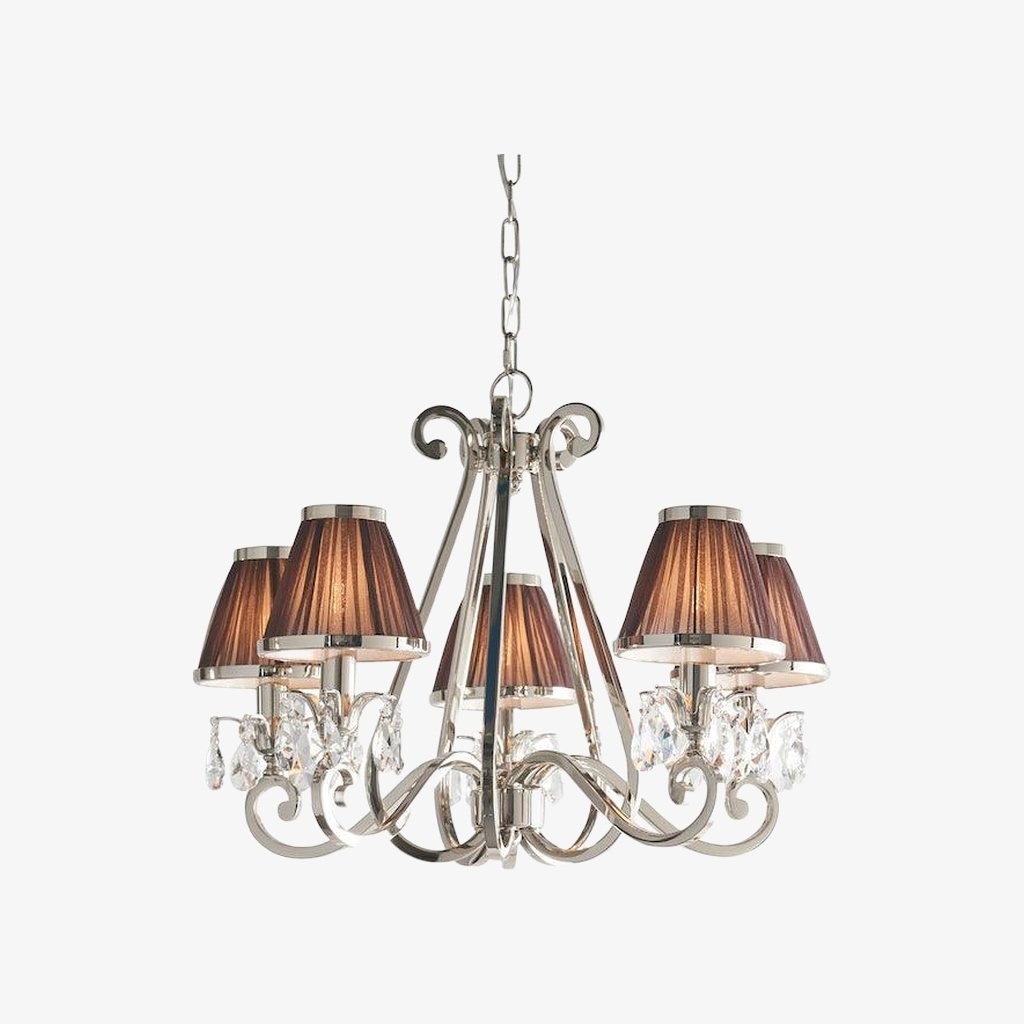 Talonis Multi-light Fabric Chandelier - Elegant Metal Curved Arms for Dining and Living K1900