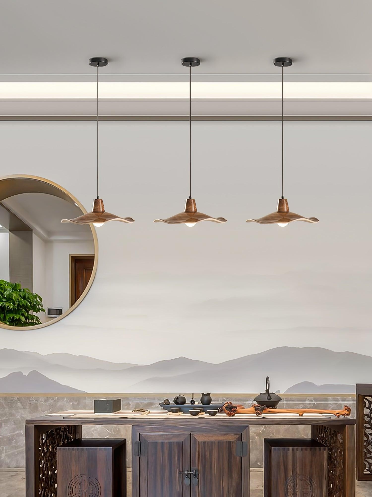 Black Imitation Walnut Wood Grain Kitchen Pendant Lamp K729