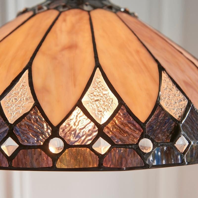 TF Brooklyn Pendant Light - Pendant Light with Stained Glass Art Deco Style K1878