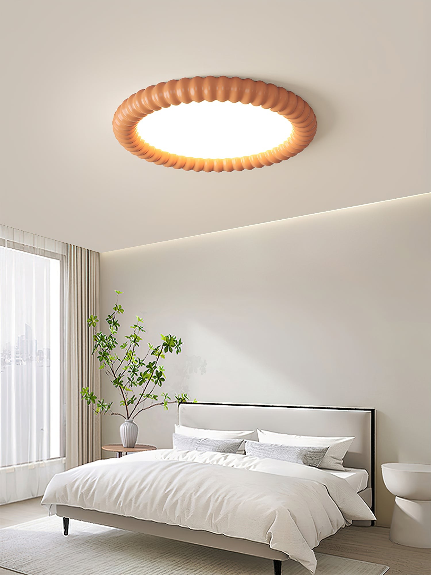 Cream Style Ripple Ring Ceiling Lamp K633