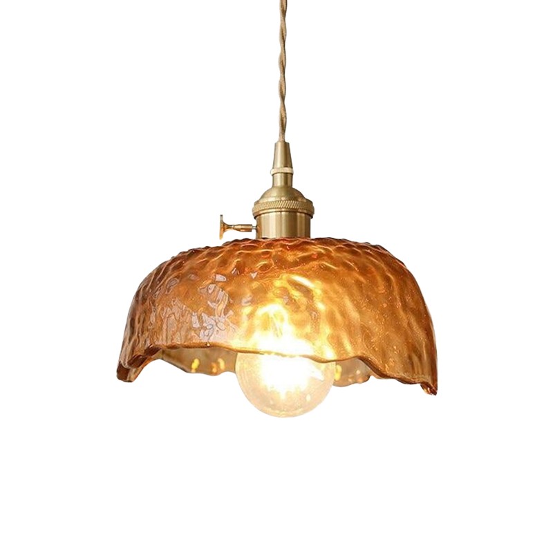 Vintage Irregular Brown Glass Pendant Light K139