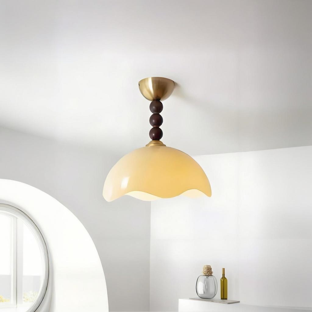 Vintage Cream Eggshell Wave Ceiling Light K769