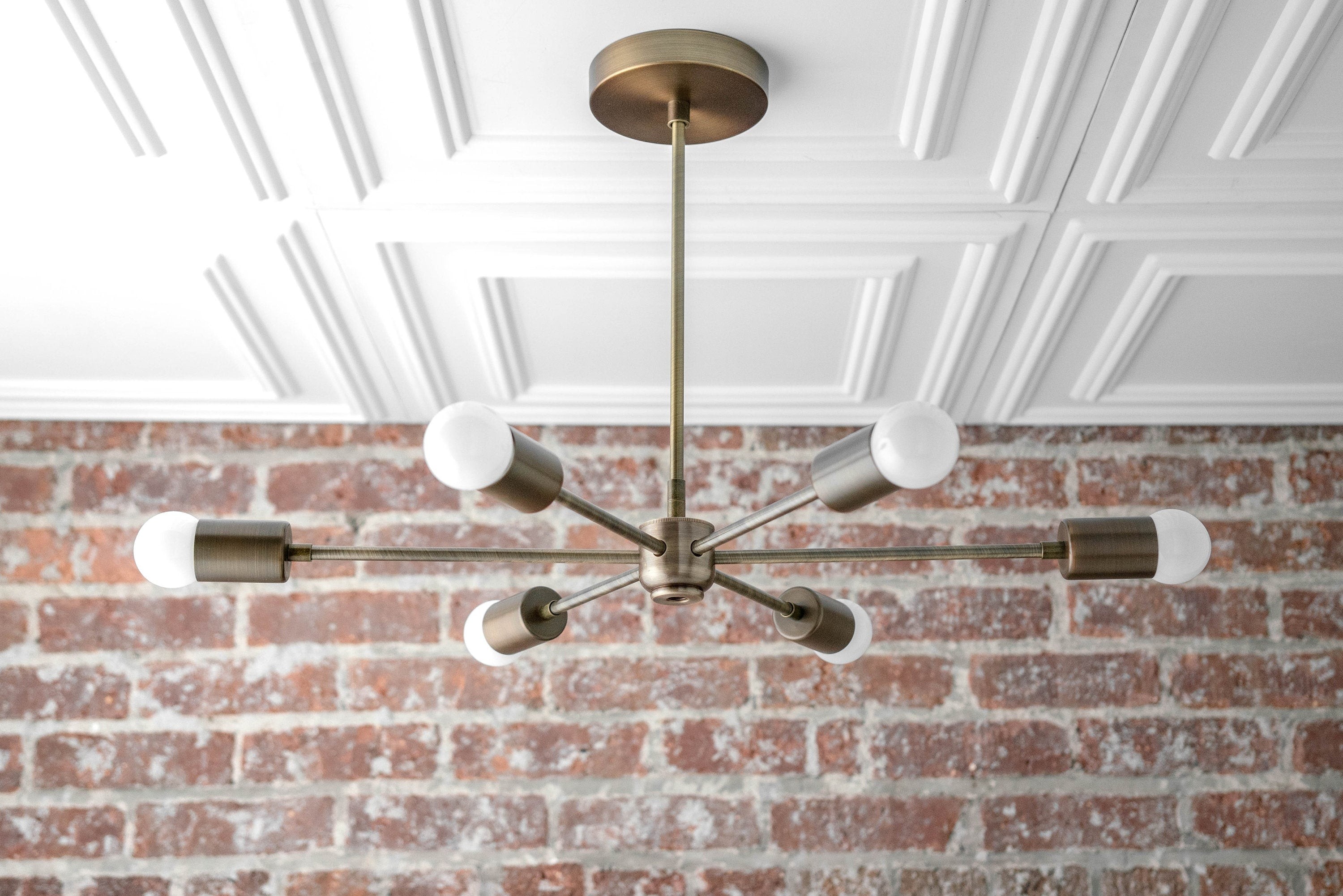Mobilux Line Mid Century Modern Chandelier - 6 Heads Hanging Light K1436