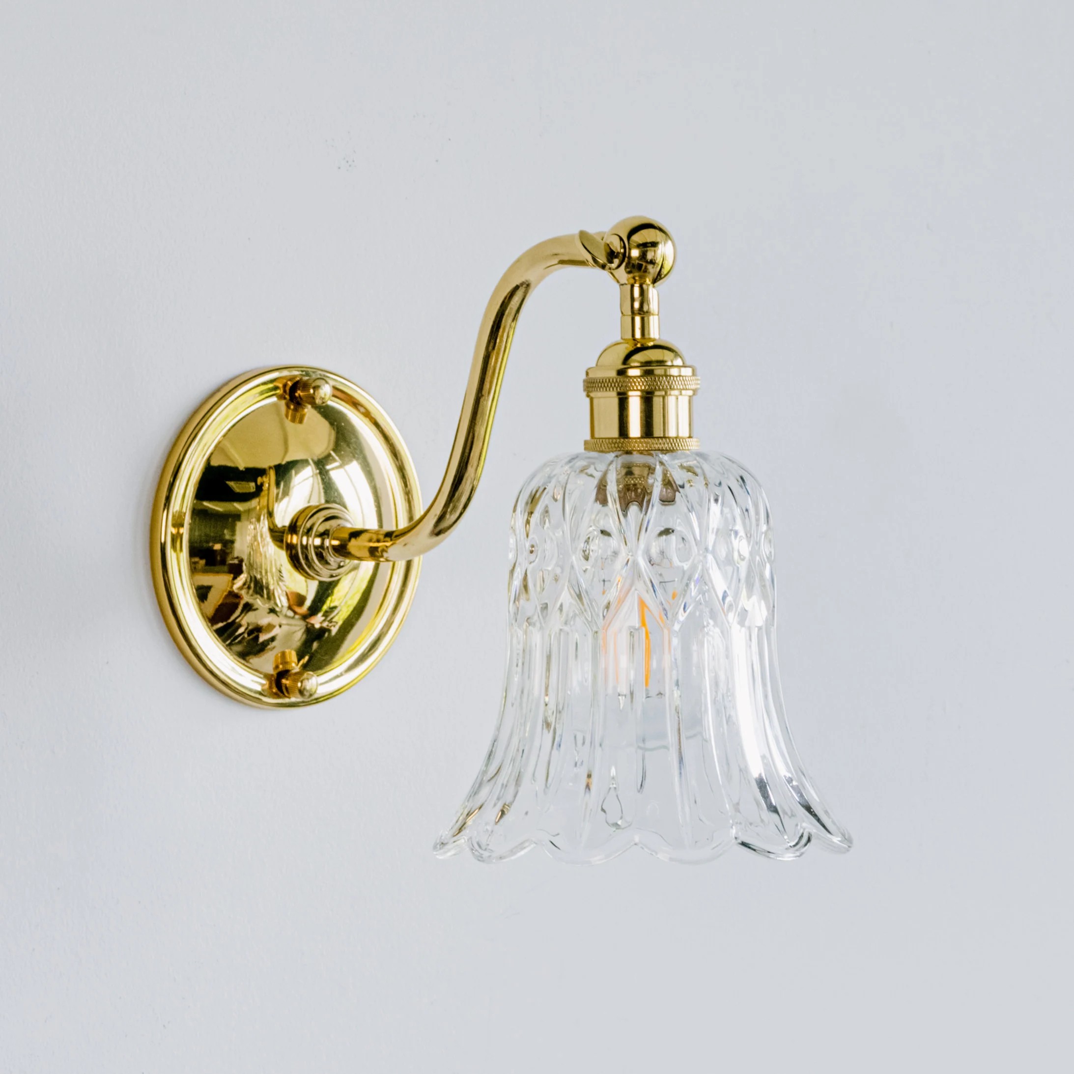 Retro Brass Glass Wall Lamp