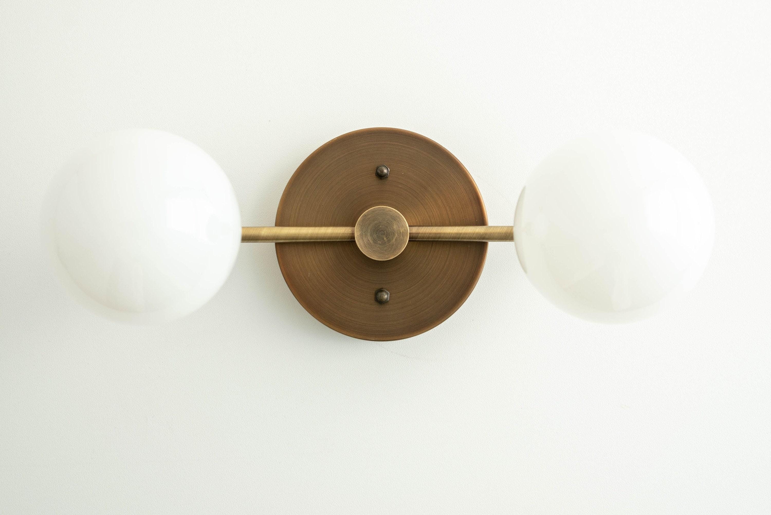 Glorica Glass Vanity Light - Modern Brass Wall Sconce for Bathroom Style K1449