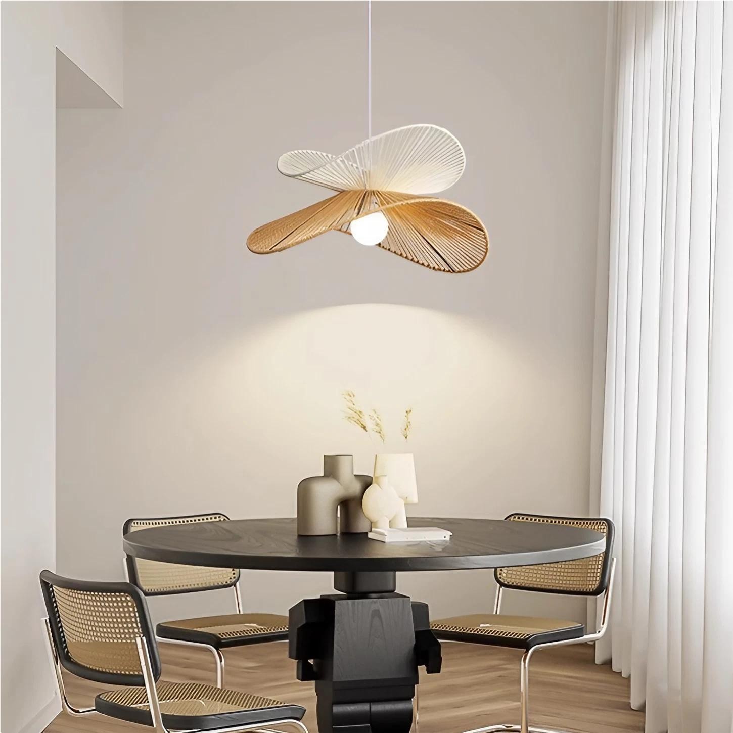 Retro Zen Straw Hat Rattan Pendant Light K69