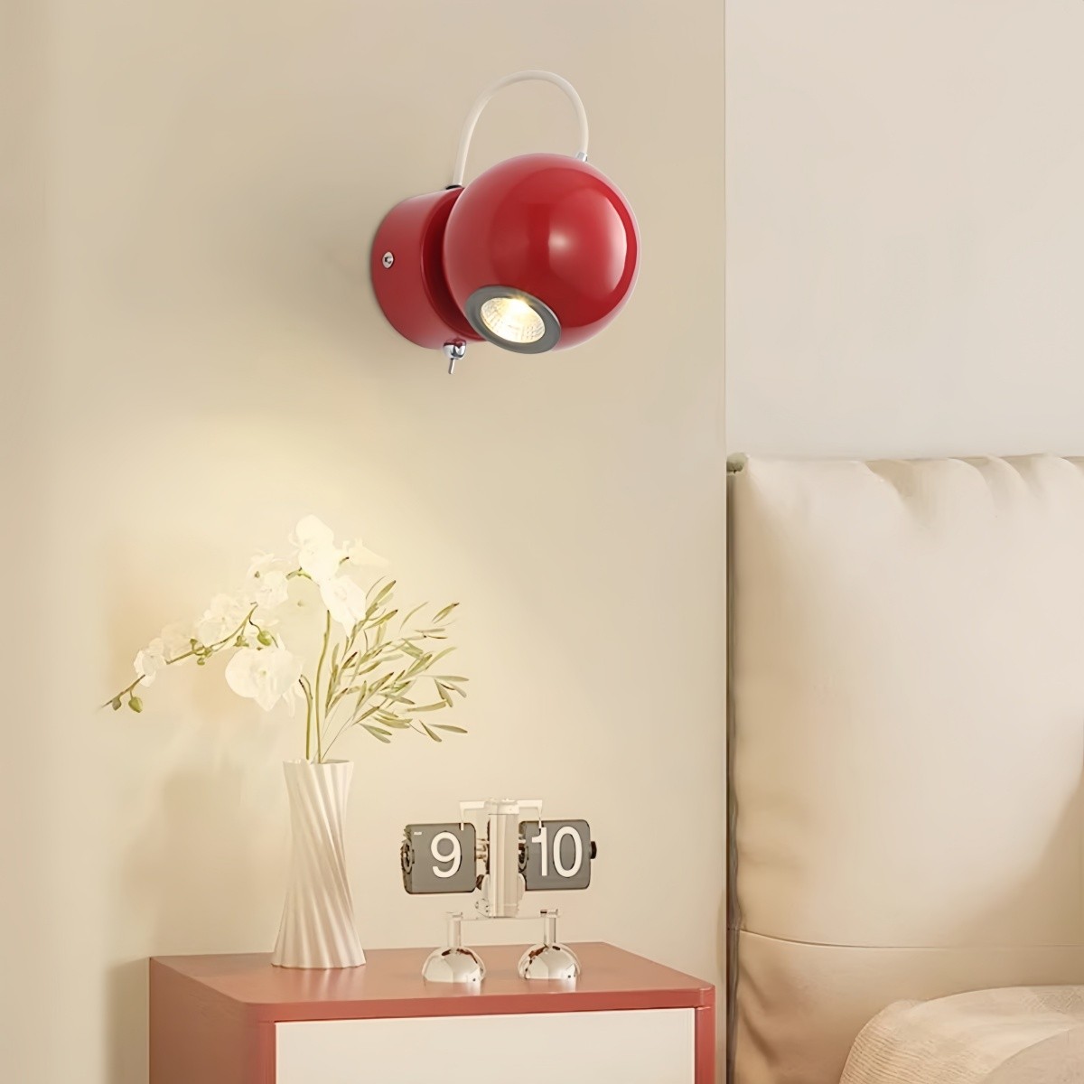Modern Cream Magnetic Attractor Ball Wall Lamp K184
