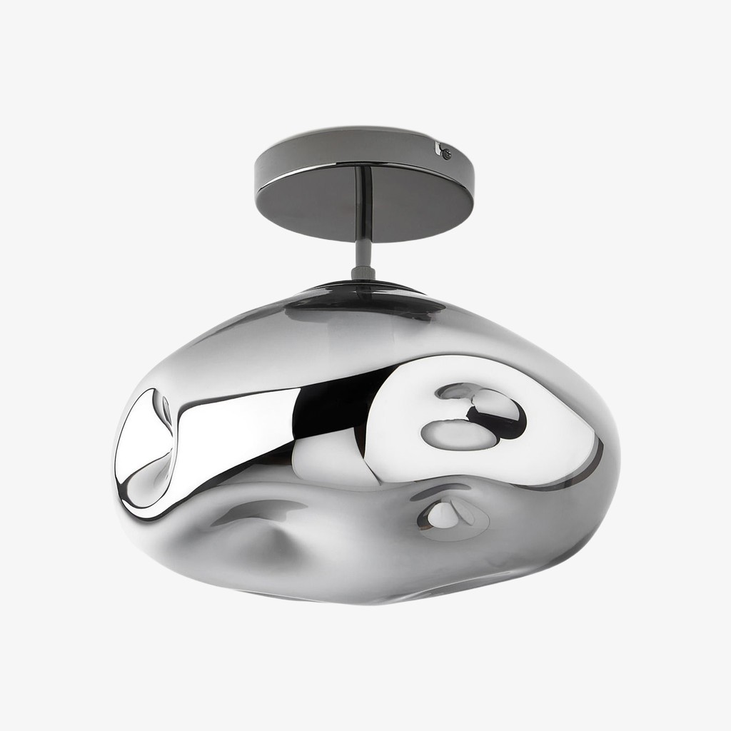 Glissora Reflective Glass Semi-Flush Ceiling Lamp - Sculptural Design, Versatile Finish for Hallways & Dining K1757