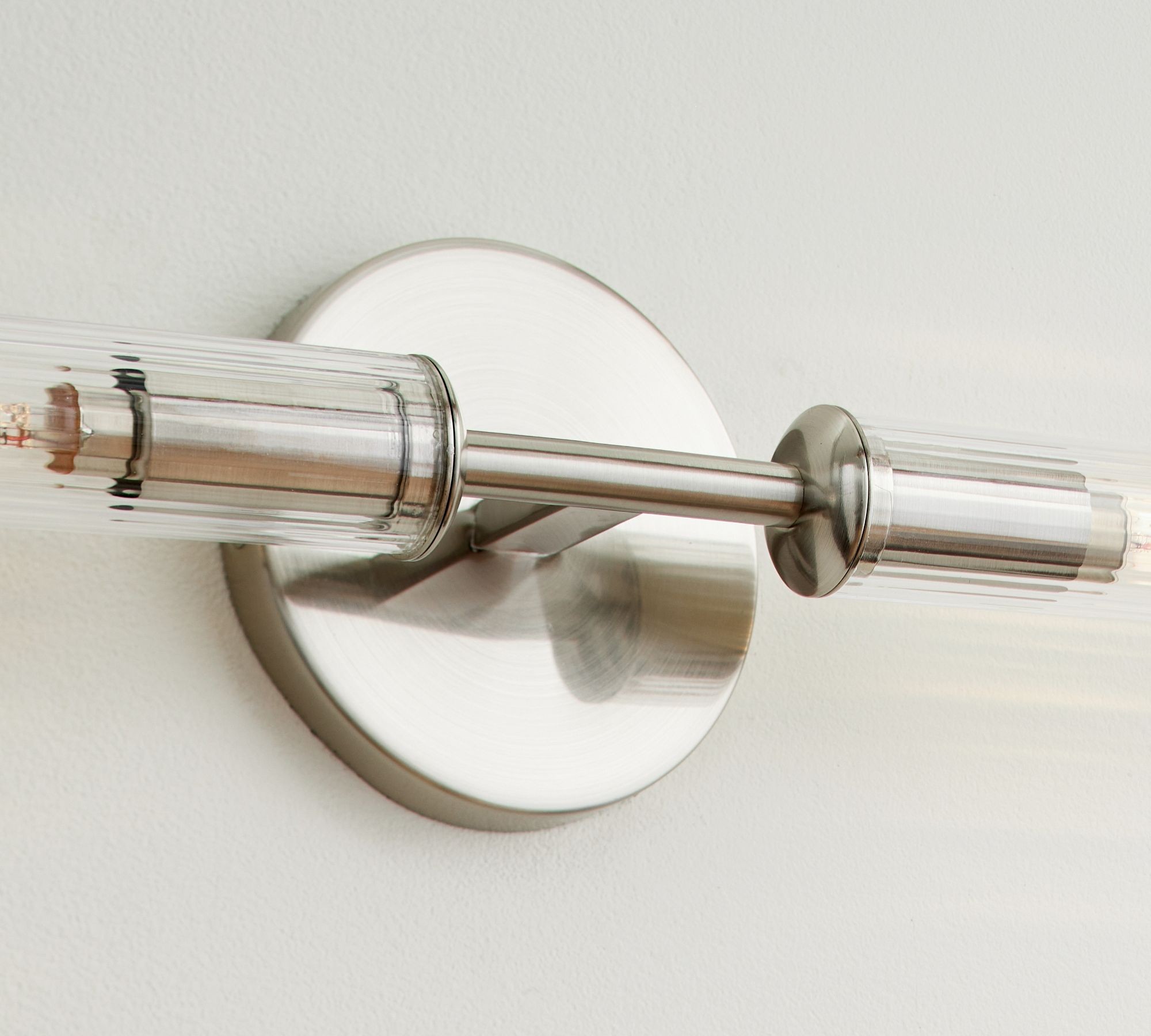 Bravira Ribbed Glass Tube Wall Sconce - Wall Light for Living Room and Hallway K1327